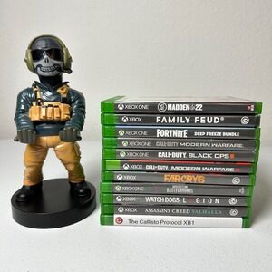 Xbox One Lot of 11 Video Games & Call of Duty Controller Holder Ghost Untested